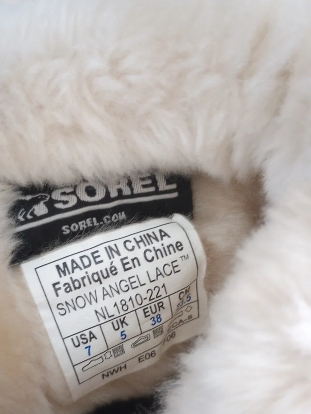 Sorel Snow Angel Lace Women's Taupe Suede & Cream Faux Fur Winter Boots Size 7